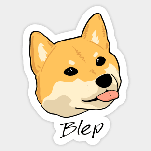 shiba inu blep tongue Sticker